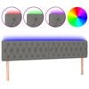 vidaXL Hoofdbord LED 200x7x78/88 cm stof donkergrijs