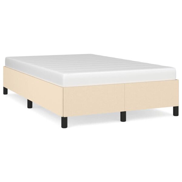 vidaXL Bedframe zonder matras 120x190 cm stof cr&egrave;mekleurig