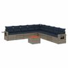 vidaXL 10-delige tuinbankset met kussens, grijs polyrotan