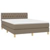 vidaXL Boxspring met matras en LED stof taupe 140x190 cm