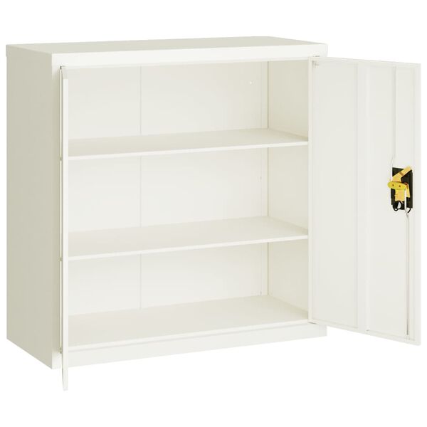vidaXL Archiefkast 90x40x90 cm staal wit