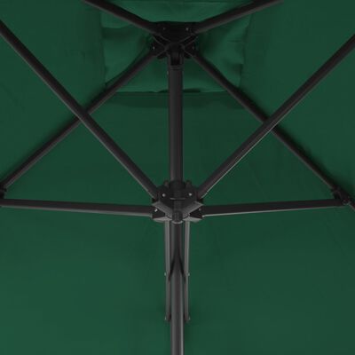 vidaXL Parasol met stalen paal 300 cm groen