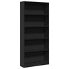 vidaXL Boekenkast 80x24x176 cm bewerkt hout zwart