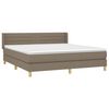 vidaXL Boxspring met matras stof taupe 160x200 cm