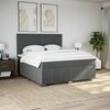 vidaXL Boxspring met matras stof donkergrijs 180x200 cm