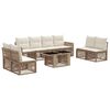 vidaXL Tuinbankenset 9 st Beige en Cr&egrave;me Wit poly rattan