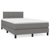 vidaXL Boxspring met matras stof donkergrijs 120x190 cm