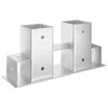 vidaXL Houtstapel Steun 12 st zilver 34 x 10 x 15 cm Staal