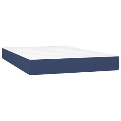 vidaXL Boxspring met matras en LED stof blauw 120x200 cm