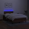 vidaXL Boxspring met matras en LED stof donkerbruin 120x190 cm