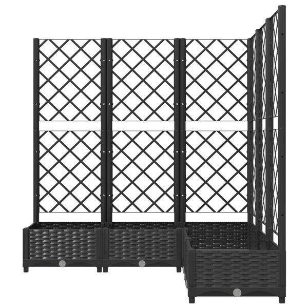 vidaXL Plantenbak met latwerk 120x120x121,5 cm polypropeen zwart