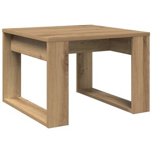 vidaXL Bijzettafel 50x50x35 cm bewerkt hout artisanaal eikenkleurig