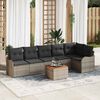 vidaXL Tuin Sofa Set 7 pcs Grijs Poly riet