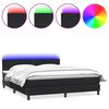 vidaXL Boxspring met matras en LED fluweel zwart 180x210 cm