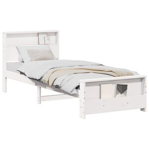 vidaXL Bedframe met hoofdeinde Wit 90 x 200 cm Bewerkt hout
