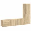 vidaXL 3-delige Tv-meubelset bewerkt hout sonoma eikenkleurig
