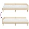 vidaXL Hoekbedframe met Matras met matras 2 pcs Cr&egrave;me Stof