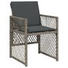 vidaXL Tuinstoelen 4 st met kussens poly rattan grijs