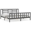 vidaXL Bedframe met hoofdbord massief hout grijs
