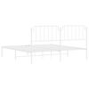 vidaXL Bedframe met hoofdbord metaal wit 183x213 cm