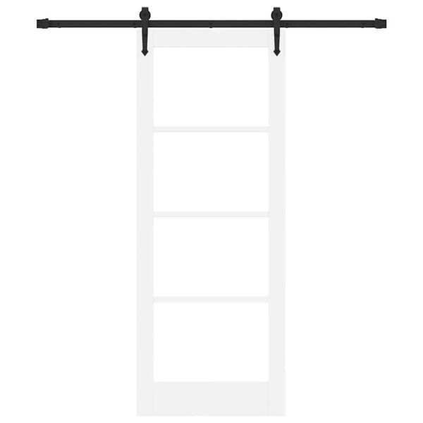 vidaXL Schuifdeur Wit 78 x 202 cm Massief grenenhout en glas