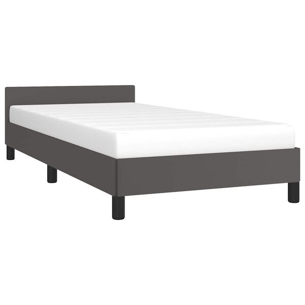 vidaXL Bedframe met hoofdeinde zonder matras 80x200 cm grijs