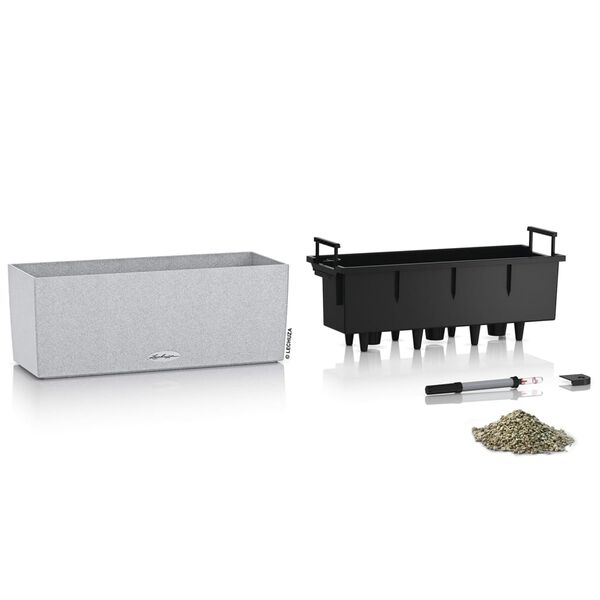 LECHUZA Plantenbak BALCONERA Stone 50 ALL-IN-ONE kwartswit