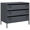 vidaXL Dressoir 68x39x58,5 cm koudgewalst staal antracietkleurig