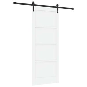 vidaXL Schuifdeur ORKDAL 83 x 202 cm Massief grenenhout Wit en zwart