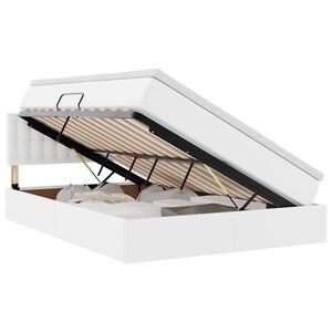vidaXL Opslag bed met matras met matras Puur Wit 140 x 190 cm Nep Leer