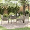 vidaXL Tuin eettafelset met kussen 5 pcs Lichtgrijs poly rattan