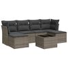 vidaXL 7-delige Loungeset met kussens poly rattan grijs