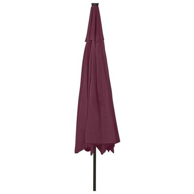 vidaXL Parasol met LED-verlichting 400 cm bordeauxrood