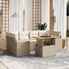 vidaXL 7-delige Loungeset met kussens poly rattan beige