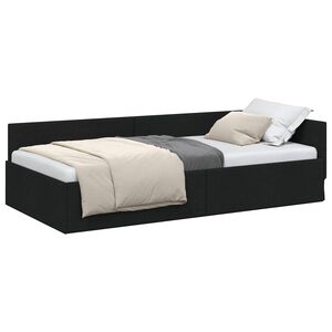 vidaXL Hoekbedframe Zwart 80 x 200 cm Stof