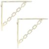 vidaXL Wandplank Beugels 2 st Antiek wit 21 x 21 x 3,5 cm Staal