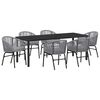 vidaXL Tuin eettafelset 7 pcs Antraciet Gepoedercoat staal