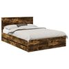 vidaXL Bedframe met lade Gerookt eiken 160 x 200 cm Ingenieurshout
