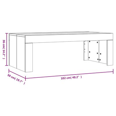 vidaXL Salontafel 102x50x36 cm bewerkt hout gerookt eikenkleurig