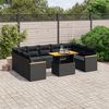 vidaXL 11-delige Loungeset met kussens poly rattan zwart