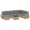 vidaXL 9-delige Loungeset met kussens poly rattan beige