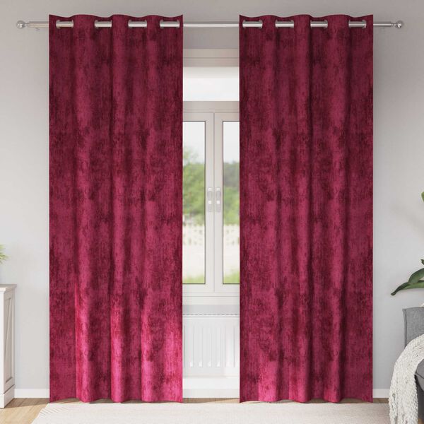 vidaXL Velvet Gordijnen 2 pcs Wijnrood 225 x 140 cm Fluweel