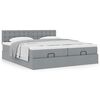 vidaXL Ottoman bed met matrassen 200x200cm stof lichtgrijs