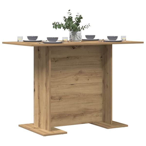 vidaXL Eettafel artisanaal eikenkleurig 110 x 60 x 75 cm Bewerkt hout