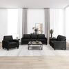 vidaXL 3-delige Loungeset met kussens kunstleer zwart