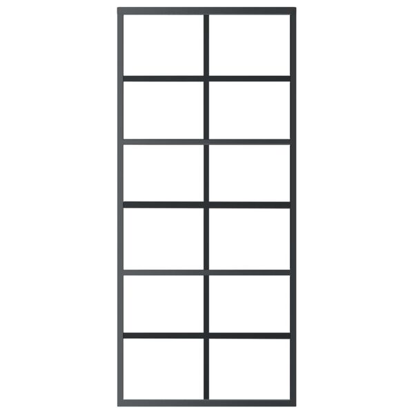 vidaXL Schuifdeur met beslag 90x205 cm aluminium en ESG-glas