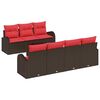 vidaXL Bankstel 8 st 7-Aantal zitplaatsen Bruin en Rood Polyester
