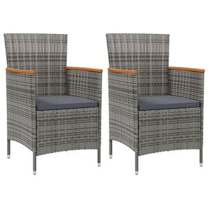 vidaXL Tuinstoelen 2 st poly rattan grijs