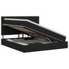 vidaXL Opslag bed met matras met hoofdeinde Zwart 140 x 190 cm Stof