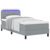 vidaXL Boxspring bed met matras met LED Lichtgrijs 100 x 200 cm Stof
